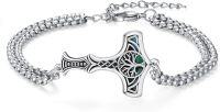 wholesale 925 Sterling Silver Abalone Shell Mjolnir Vegvisir Tree Of Life Bracelet For Men & Women-Tree of Life