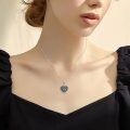 wholesale 925 Sterling Silver Heart Locket Pendant With Blue Gemstone-0-2