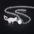 wholesale 925 Sterling Silver Opal Cat Charm Bracelet for Women - Cute Kitten  Idea-0-1