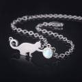wholesale 925 Sterling Silver Cat Opal Charm Bracelet-0-1