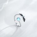 wholesale 925 Sterling Silver Adjustable Halloween Bat Spider Open Ring Jewelry Gift-0-1