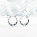wholesale 925 Sterling Silver Moonstone Celtic Knot Hoop Earrings 20mm Diameter-0-2