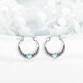 wholesale 925 Sterling Silver Celtic Knot Moonstone Hoop Earrings Platinum Plated For Women-0-2