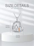 wholesale 925 Sterling Silver Heart Pendant Necklace with Daddy's Princess Design and Cubic Zirconia Elements-0-3