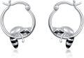 wholesale 925 Sterling Silver Raccoon Huggie Hoop Earrings for Women Girls Mothers Day Gifts Jewelry-0-0
