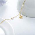 wholesale 14K Gold Chain with Pearl and Sea Turtle Charm Ankle Anklet for Women-0-1