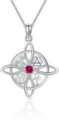wholesale Sterling Silver Celtic Cross Witches Knot Pendant Necklace Amulet Gift-0-24