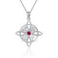 wholesale 925 Sterling Silver Moissanite Witches Knot Necklace Witch Jewelry for Women-0-24