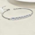 wholesale 925 Sterling Silver Celtic Knot Triangle Pattern Bar Chain Bracelet s for Women Men-0-2