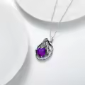 wholesale 925 Sterling Silver Birthstone Raven Necklace for Women-0-4