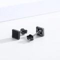 wholesale 925 Sterling Silver Square Black Onyx CZ Stud Earrings for Women and Men-0-4
