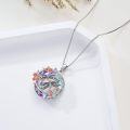 wholesale 925 Sterling Silver Dragonfly and Flowers Pendant Necklace - Cute  for Women-0-3