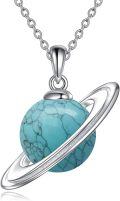 wholesale Metal Pearl Saturn Necklace Cosmic Planet Pendant Gift for Women-0-0