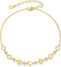 wholesale Gold 925 Sterling Silver Plated Moon and Stars Ankle Anklet with Moon Phases for Women-0-0