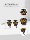 wholesale 925 Sterling Silver Black Cat Pumpkin Stud Earrings Halloween Gift for Women-0-1