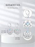 wholesale 925 Sterling Silver Lotus Flower Triple Moonstone Drop Earrings-0-4