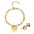 wholesale Gold 925 Sterling Silver Dragonfly Heart Photo Locket Charm Bracelet Wholesale for Women-0-13