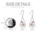 wholesale 925 Sterling Silver Teardrop Rose Earrings Wholesale With Pink Accents And Silver Leaves-0-4