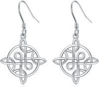 wholesale 925 Sterling Silver Celtic Knot Drop Earrings - Irish s for Women-Celtic Style-2