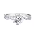 TOUPOP Sterling Silver Moissanite Personalized Engagement Ring-0-1