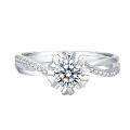 TOUPOP Sterling Silver Moissanite Personalized Engagement Ring-0-1