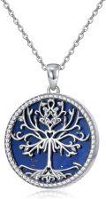 wholesale 925 Sterling Silver Blue Stone Tree of Life Pendant Necklace s for Women-0-0