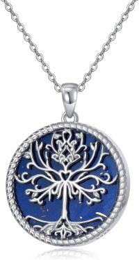 wholesale 925 Sterling Silver Blue Stone Tree of Life Pendant Necklace s for Women-Tree of Life-3