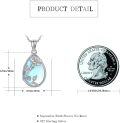 wholesale 925 Sterling Silver Blue Moonstone Birth Flower Teardrop Pendant Necklaces Gifts for Women-0-1