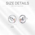wholesale 925 Sterling Silver Dinosaur Girl Stud Hoop Earrings-0-3