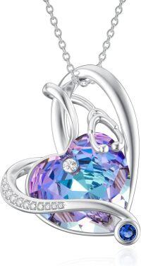 wholesale TOUPOP Sterling Silver Nursing Necklace With Purple Heart Crystal, Nurse Themed Jewelry Nurses Week Graduation Gift For Nurses Doctor Medical Student Assistant Practitioner -undefined