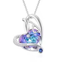 TOUPOP Sterling Silver Purple Crystal Nursing Necklace Gift For Nurses-undefined