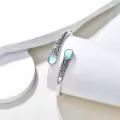 wholesale 925 Sterling Silver Moonstone Adjustable Bohemian Cuff Bracelet-0-1