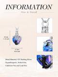 wholesale TOUPOP Heart Tree Of Life Urn Necklace For Ashes 925 Sterling Silver Cat/dog/hummingbird Cremation Jewelry With Amethyst Crystal W/funnel Filler Memorial Gifts For Women -0-1