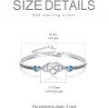 wholesale 925 Sterling Silver Blue Crystal Infinity Heart Bracelet for Daughter Friendship-0-3