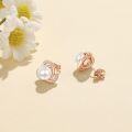 wholesale 925 Sterling Silver Heart-Shaped Freshwater Pearl and Cubic Zirconia Stud Earrings for Women/Mom/Wife-0-1