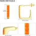 wholesale 925 Sterling Silver 925 Gold-Plated Orange Opal Square Hoop Earrings for Women-0-5
