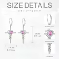 TOUPOP 925 Sterling Silver Birthstone Cross Heart Drop Earrings-0-5