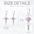 TOUPOP 925 Sterling Silver Birthstone Cross Heart Drop Earrings-0-5
