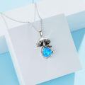 wholesale 925 Sterling Silver Mushroom Necklace Wholesale With Blue Opal Pendant-0-2