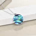 wholesale 925 Sterling Silver Abalone Shell Serenity Courage Wisdom Recovery Symbol Pendant Necklace-0-2