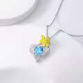 wholesale 925 Sterling Silver Birthstone Flower Necklaces Wholesale for Women-0-2