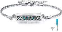 wholesale 925 Sterling Silver Abalone Shell Inlay Memorial Keepsake Urn Bracelet with Funnel and Screwdriver Set-Scottish Thistle