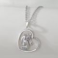 wholesale 925 Sterling Silver Heart-Shaped Horse Head Pendant Necklace - Equestrian s for Women-0-2