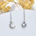 wholesale 925 Sterling Silver Moon & Sun Threader Earrings for Women Long Chain Hypoallergenic Dangle Earrings with Tassel Design-0-2