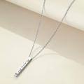 wholesale 925 Sterling Silver Vertical Bar Pendant Necklace Engraved True Friendship Heart Cutout For Women-0-14