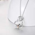 wholesale 925 Sterling Silver Metal Austrian Crystal Teddy Bear Love Forever Heart Pendant Necklace Valentines Day Gifts for Her-0-1