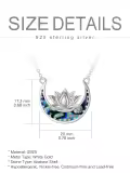 TOUPOP Sterling Silver Abalone Shell Lotus Necklace Pendant Gift-0-3
