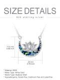 TOUPOP Sterling Silver Abalone Shell Lotus Necklace Pendant Gift-0-3