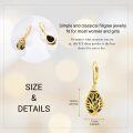 wholesale 925 Sterling Silver Gold Plated Tree Of Life Black Onyx Drop Earrings For Women-0-1