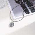 wholesale 925 Sterling Silver Virgin Mary Pray for Us Medal Necklace Pendant-0-1